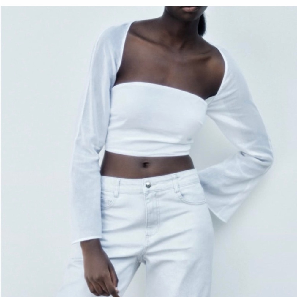 Zara‎ Elegant White Long Sleeve Women's Top